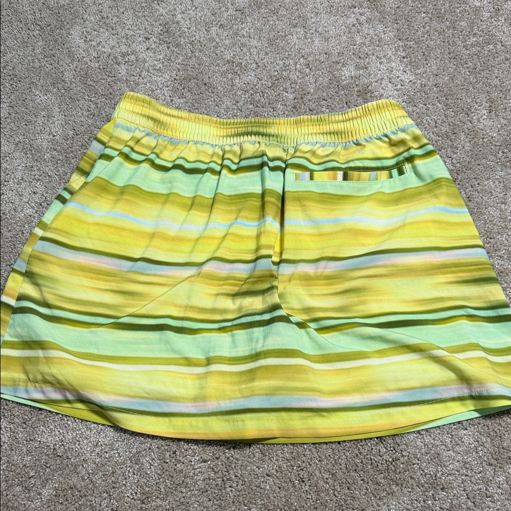 Outdoor Voices Yellow and Mint Striped Athletic Mini Skirt‎ - Picture 6 of 6